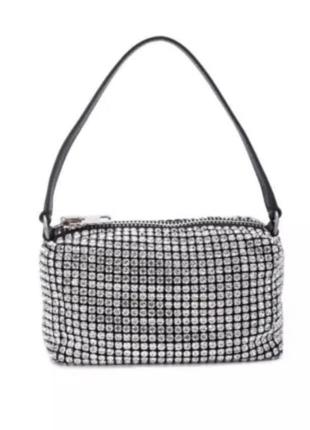Alexander wang маленькая женская сумка со стразами кроссбоди трендовая с цепочкой шикарная