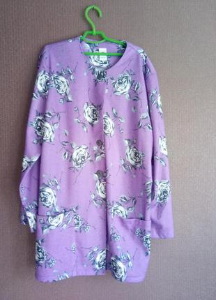 Пиджак, жакет фиолетовый в розах