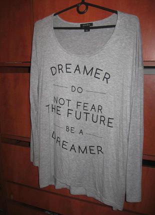 Реглан с принтом серый