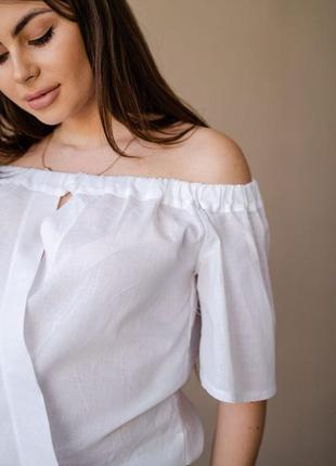 Блуза сорочка для вагітних, майбутніх мам біла (блуза для вагітних біла)4 фото