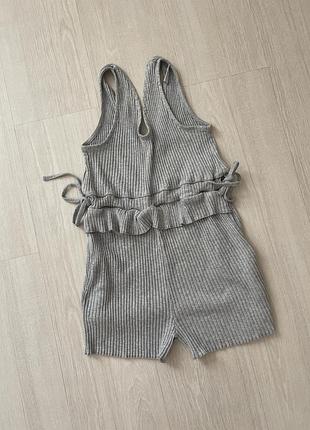 Кобинезон ромпер трикотажный в рубчик шорты в рубчик