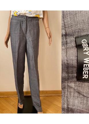 Серые льняные штаны