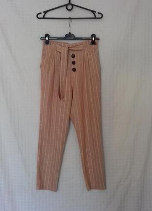 Лёгкие штаны на лето натуральная ткань  / свободные брюки  на резинке1 фото
