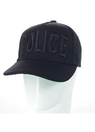 Черная бейсболка кепка с вышивкой police мужская женская