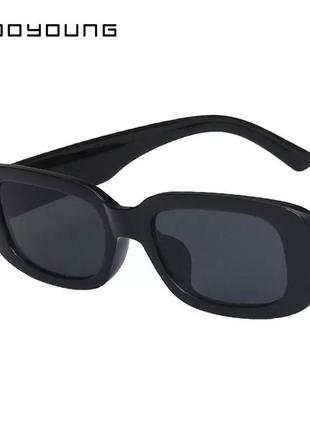 Очки квадратные прямоугольные пластик солцезащитные окуляри сонцезахисні большие черные3 фото