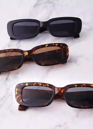 Очки квадратные прямоугольные пластик солцезащитные окуляри сонцезахисні большие черные2 фото