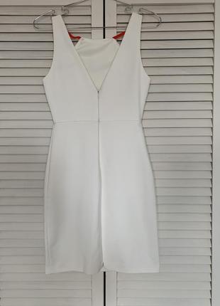 Белое короткое, приталенное платье, платье zara, размер xs/s2 фото