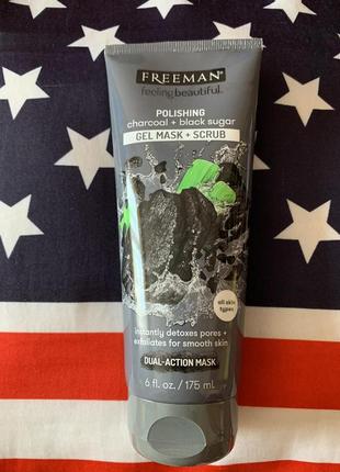 Американская очищающая угольная гель-маска + скраб freeman beauty, feeling beautiful3 фото
