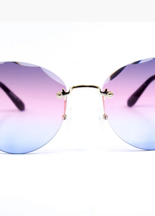 Модные солнцезащитные очки 2021 цвет:розово-голубой4 фото