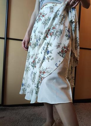 Винтажная шифоновая юбка в цветочный принт миди от st. michail7 фото