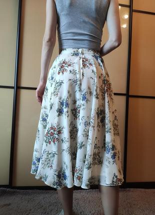 Винтажная шифоновая юбка в цветочный принт миди от st. michail8 фото