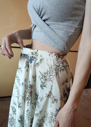 Винтажная шифоновая юбка в цветочный принт миди от st. michail9 фото