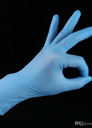 Перчатки хирургические стерильные синие голубые белые2 фото