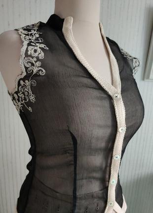 Блуза вишивка натуральний шовк трикотаж etincelle франція