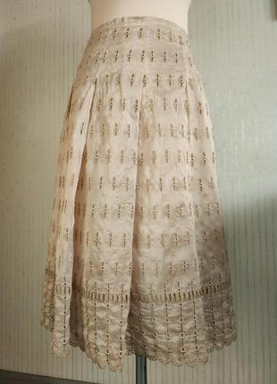 Спідниця натуральний шовк англія вишита вибита london