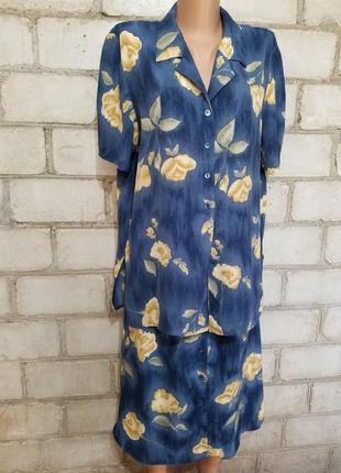 Костюмчик в цветы вискоза винтаж ретро