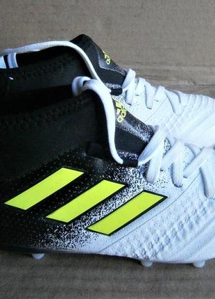 Копочки аdidas ace 17.3 fg/ag white/black/yellow s77039 оригінал5 фото