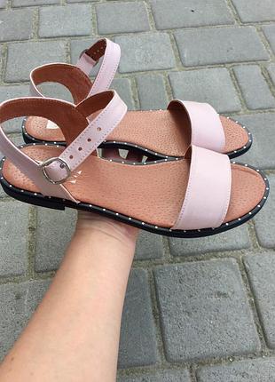 Боссоножки жіночі m.kraft 3227 пудра (літо шкіра натуральна)