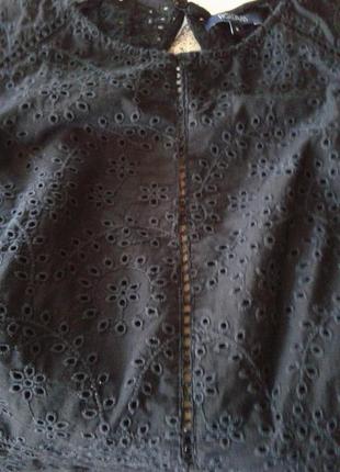 Черный хлопковый комбинезон с шортами выбитый , ткань ришелье ,прошва figleaves индия6 фото