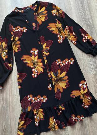 Плаття-сорочка з квітами3 фото