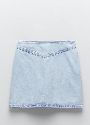 Мини юбка джинсовая zara 3