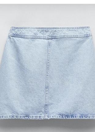 Мини юбка джинсовая zara 4