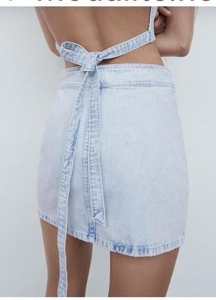 Мини юбка джинсовая zara 2