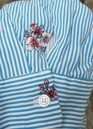 Блуза в полоску с цветами primark4 фото