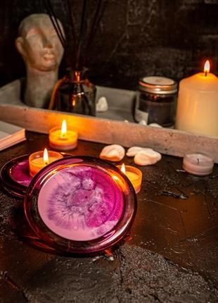 Набір підсвічників зі скла з епоксидною смолою, ручна робота