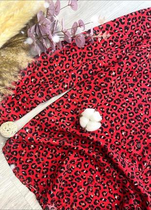 Стильная красная блуза рубашка esmara леопардовый принт4 фото