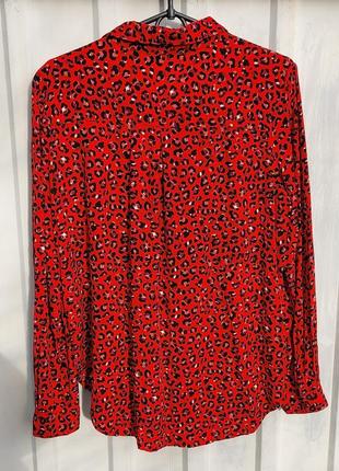 Стильная красная блуза рубашка esmara леопардовый принт9 фото