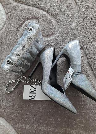 Сумка zara з паєтками клатч 2