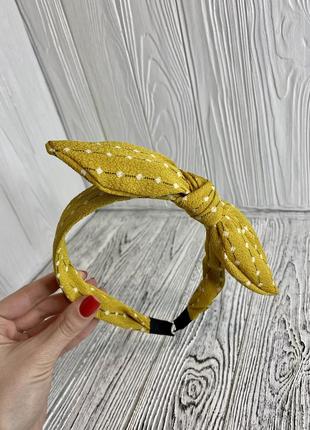 Женский обруч - солоха для волос желтый6 фото