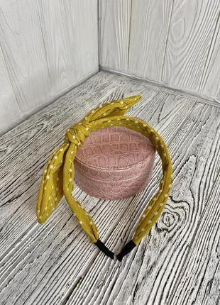 Женский обруч - солоха для волос желтый4 фото