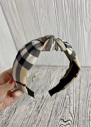 Женский обруч - чалма в клетку