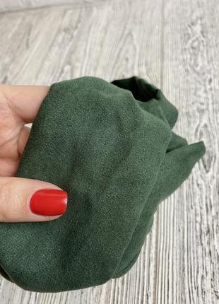 Женская повязка с  узлом чалма тюрбан зелёного цвета2 фото