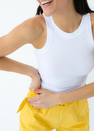 Розкішний кроп-топ рубчик туреччина бавовна