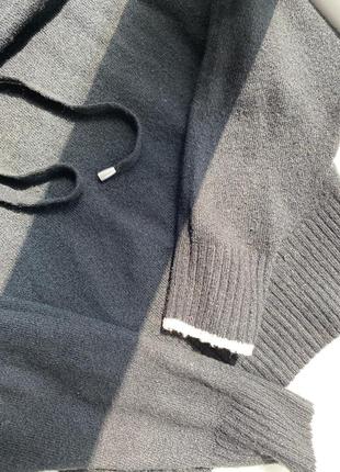 Чёрная капюшонка, кофта, худи, h&m размер с шерсть в составе3 фото