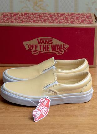 Оригинал! кеды кожаные слипоны vans classic slip-on. унисекс. стелька 21.5см и 22.5см1 фото