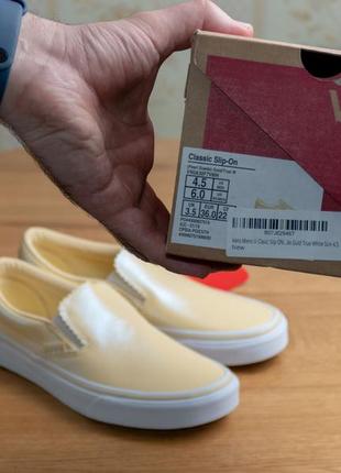 Оригинал! кеды кожаные слипоны vans classic slip-on. унисекс. стелька 21.5см и 22.5см7 фото