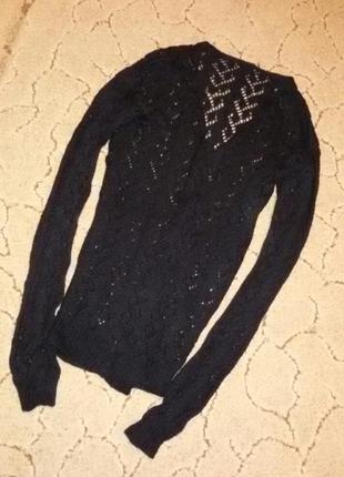 В'язаний кардиган довгий чорний