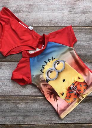 Купальний костюм комплект труси і футболка для купання