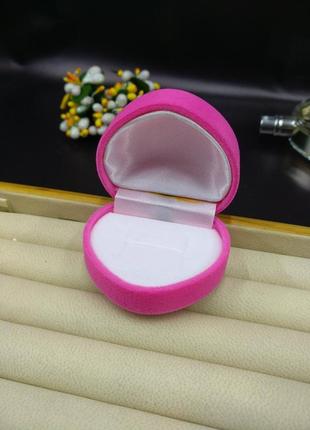 Ювелирная подарочная упаковка футляр коробочка для кольца серьг сердце бархатное2 фото