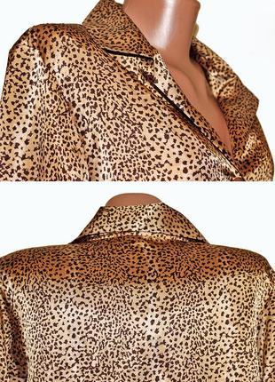 Атласная пижамная кофта леопардовый принт marks & spencer размер 8-108 фото
