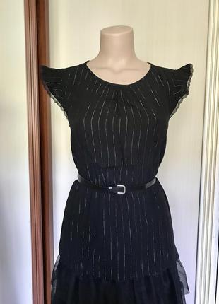 Блуза с рукавами крылышки, топ с люриксом