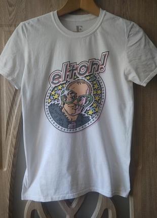 Футболка elton john ,pop, pop-rock