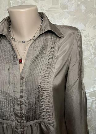 Шовкова блуза з об'ємними рукавами zara woman3 фото