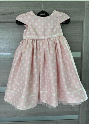 Нарядное платье bambini в горошек  р.98