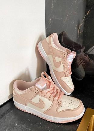 Кроссовки nike dunk low retro white pink