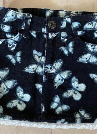 💙 стильная юбочка h&m xs-s 2-3 года состояние новой